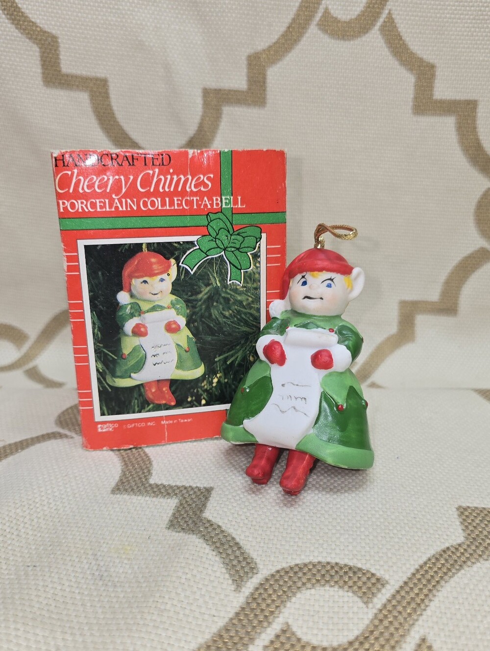 Giftco Cheery Chimes Collect-A-Bell Handcrafted "Elf Christmas Ornament" (1986)